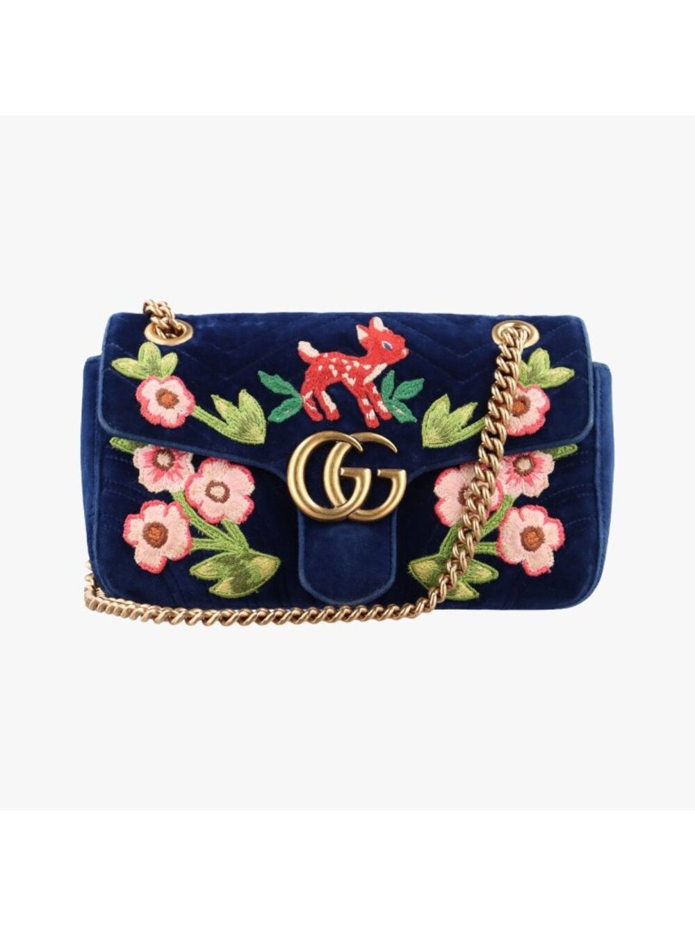 Gucci GG Marmont Navy Multicolor Velour